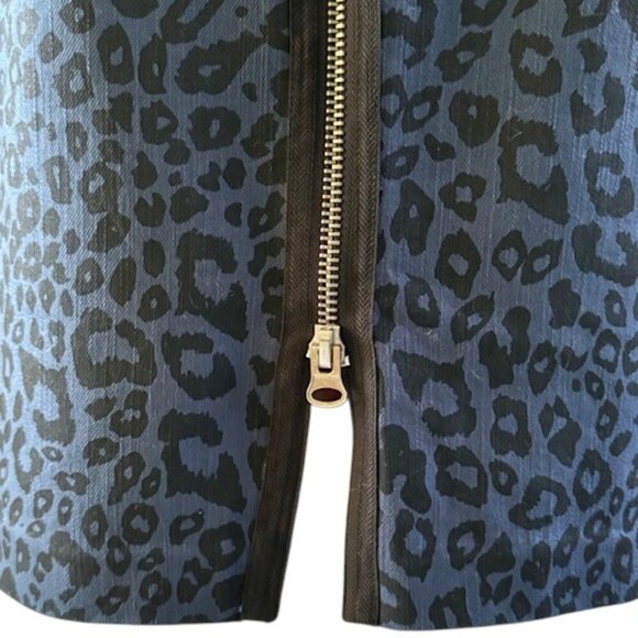 BB Dakota Women's Dress Blue Black Animal Print Bodycon Back Zipper Size 8 NWOT - Picture 10 of 12